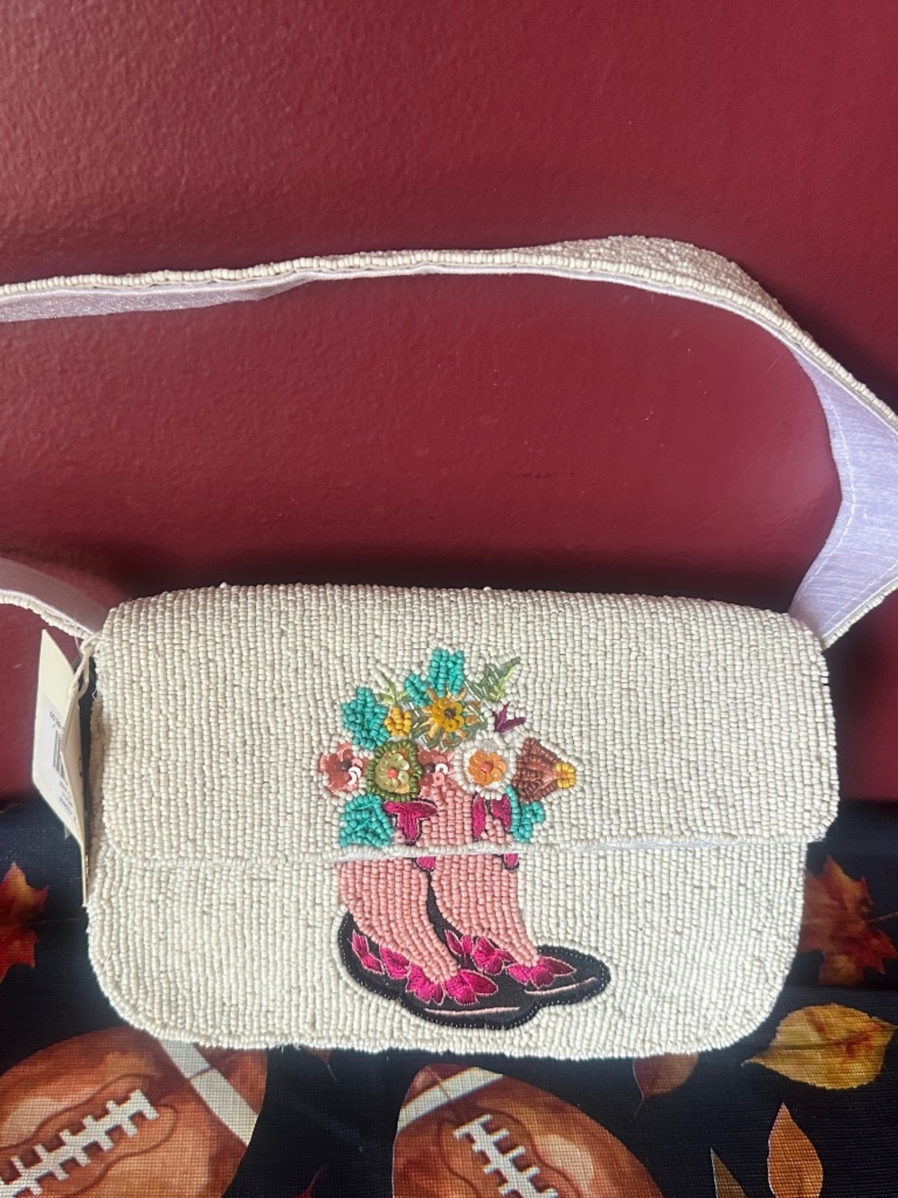 Viral cowgirl boots beaded bag! NWT!